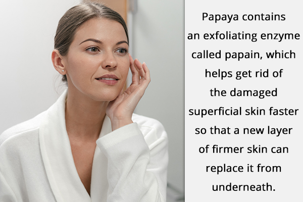 papaya contains enzymes that can help delay aging skin