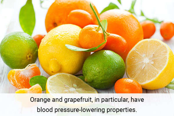citrus fruits can help reduce high blood pressure