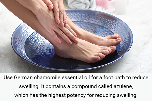 use essential oils in foot baths to relieve swollen ankles and feet