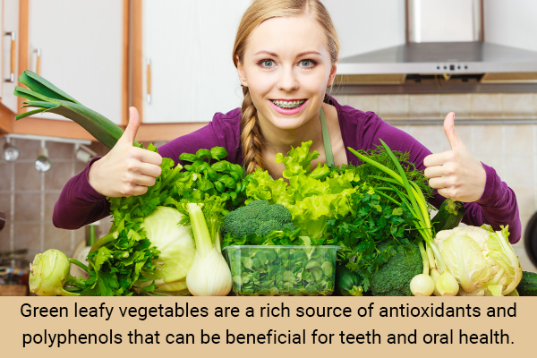 green leafy vegetables can be beneficial for teeth and oral health