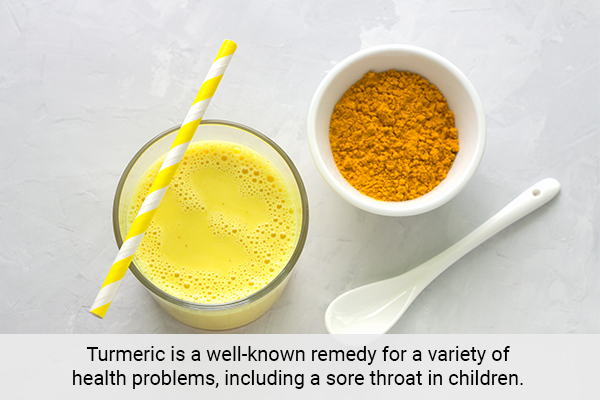 turmeric can also help provide relief from sore throat in children