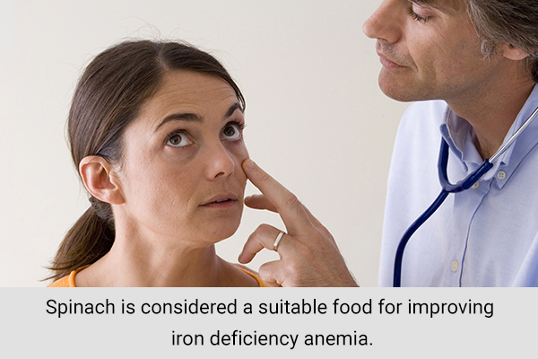 spinach is considered a suitable food for improving anemia