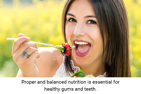 consuming nutrient-rich diet can ensure healthy gums and teeth