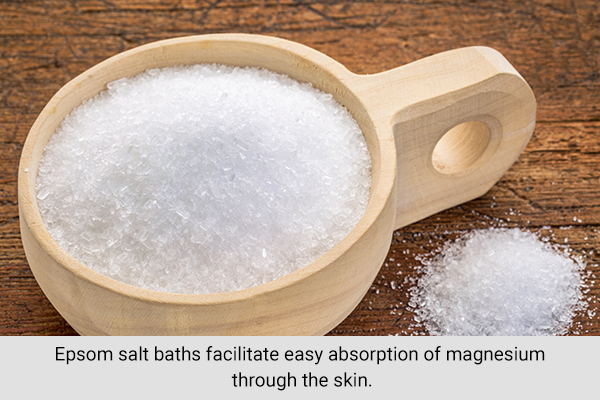 taking a warm Epsom salt bath can help soothe joint pain