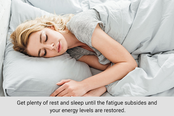 get plenty of rest and sleep to treat mononucleosis