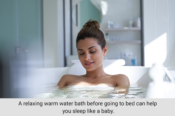 a relaxing warm water bath prior bedtime can induce sound sleep