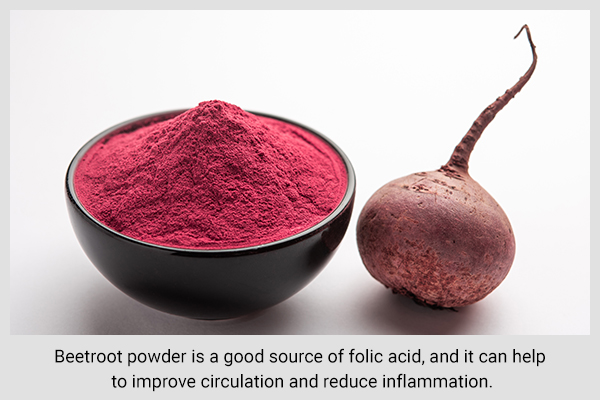 beetroot powder contains components that boost hair growth