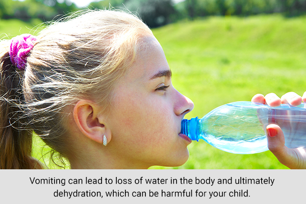 increasing your child's water intake can replenish lost fluids from vomiting