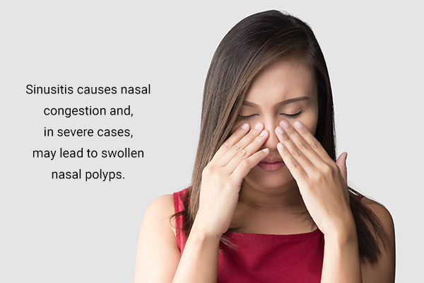 sinusitis causes nasal congestion and can cause difficulty in breathing