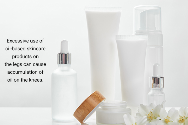 excessive use of oil-based skin care products can lead to pimples on the knees