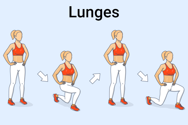 performing lunges can help get rid of cellulite
