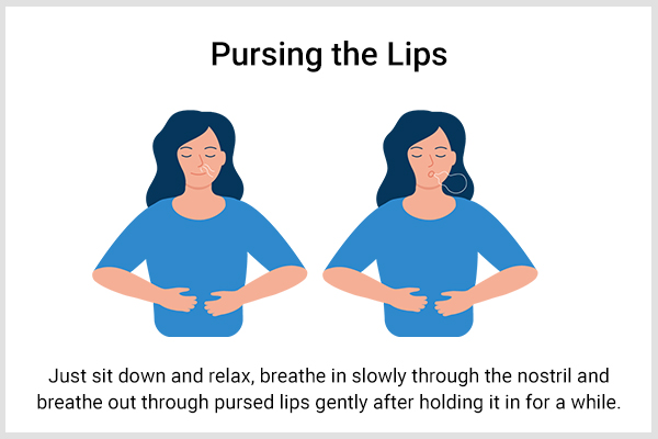 pursing your lips can help relieve shortness of breath (dyspnea)
