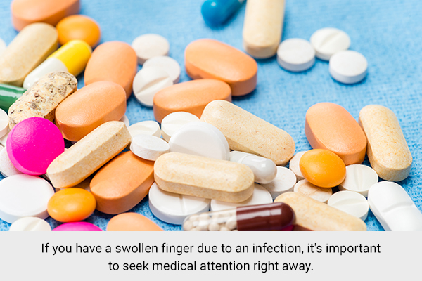 antibiotics can help heal swollen fingers if they are from an infection