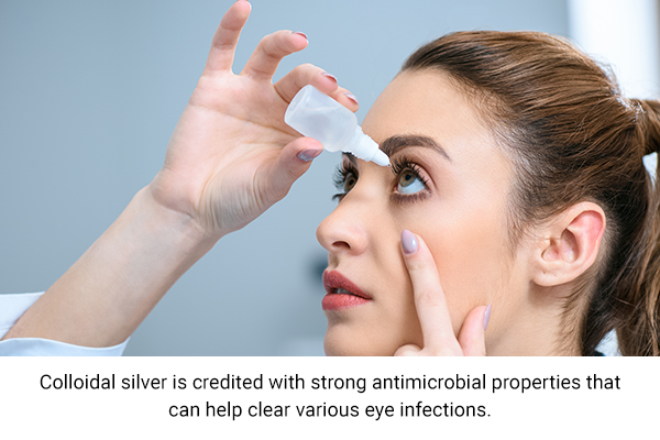 using colloidal silver drops can help clear various eye infections