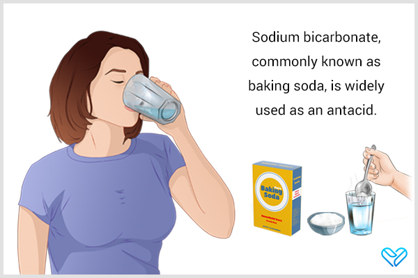 consuming a baking soda solution can help deal with a sour stomach