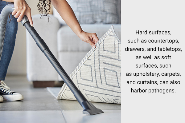 pay attention when cleaning your home to clean both soft and hard surfaces