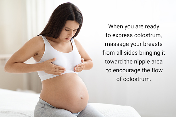 how to express colostrum during pregnancy?