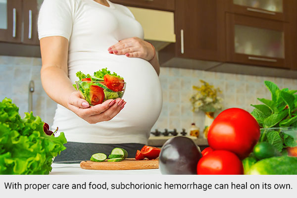foods that can help with a subchorionic hemorrhage